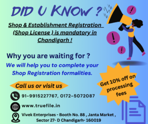 SHOP ACT REGISTRATION LICENCE CHANDIGARH